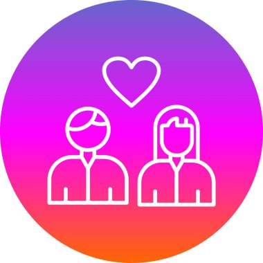 Güzel aşk çifti çizgi simgesi