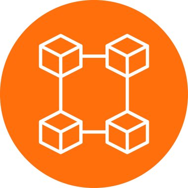 Blockchain simgesi, vektör illüstrasyonu basit tasarım