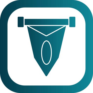 Pennant yassı ikonu. Mobil konsept ve web tasarımı için spor işareti. 