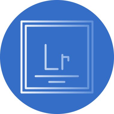 Lawrencium simgesinin vektör çizimi