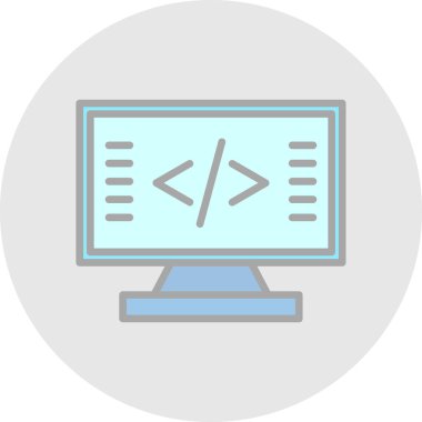 Kodlama simgesinin vektör illüstrasyonu 