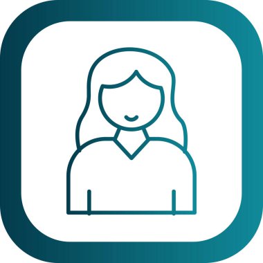 Genç kadın simgesi, vektör illüstrasyonu