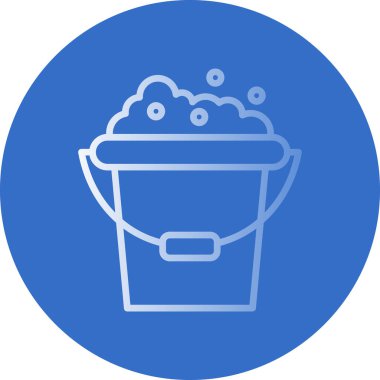 Köpük ağ simgesi olan kova, basit vektör illüstrasyonu