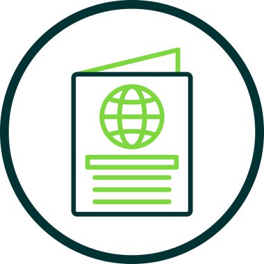 Pasaport web simgesi vektör illüstrasyonu