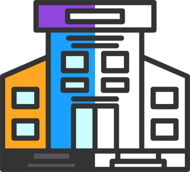 bina simgesi, basit vektör illüstrasyonu