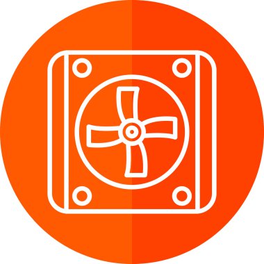 Soğutucunun vektör çizimi. Havalandırma fan çizimi, pictogram