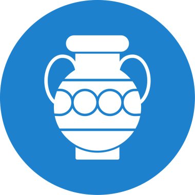 Antik Yunan vazosu ikonu, karikatür tarzı. Amforo vektör illüstrasyonu             