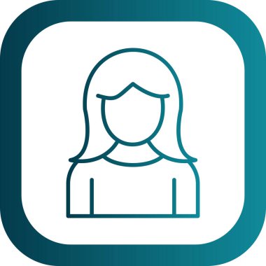 kız düz simgesi, vektör illüstrasyonu