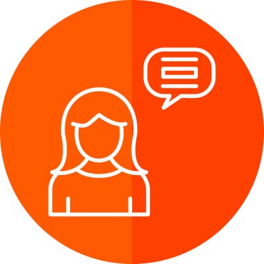 vector illustration of a woman with a speech bubble