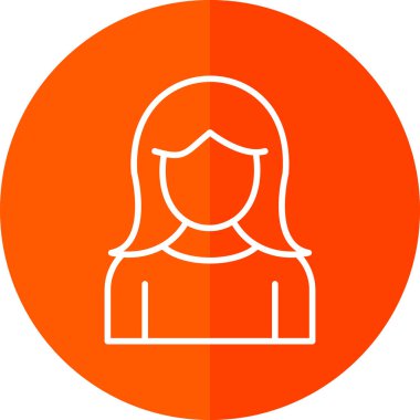 kız düz simgesi, vektör illüstrasyonu