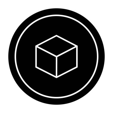 Küp simgesi, vektör illüstrasyon tasarımı