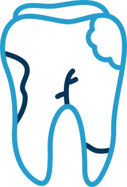 Bir dişin vektör illüstrasyonu simge taşır