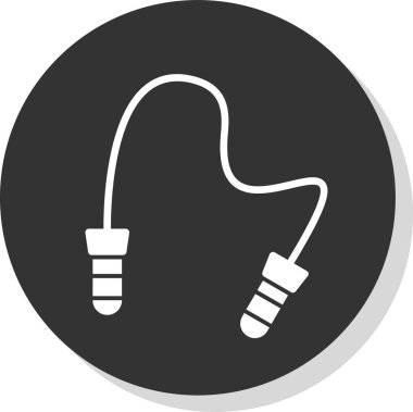 Düz renk simgesini atla. İp atlıyorum. İzole vektör illüstrasyonu