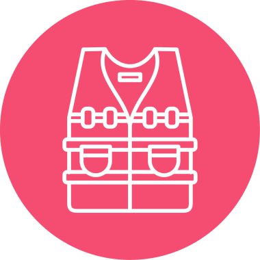 Kurşun geçirmez yelek simgesi, vektör illüstrasyonu 