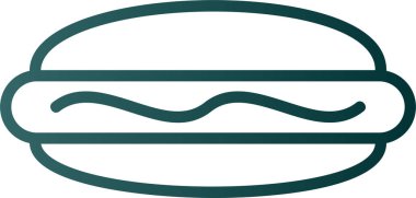 Hot dog simgesi, vektör illüstrasyonu basit tasarım