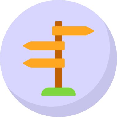 Yön, işaret direği simgesi. Basit vektör illüstrasyonu