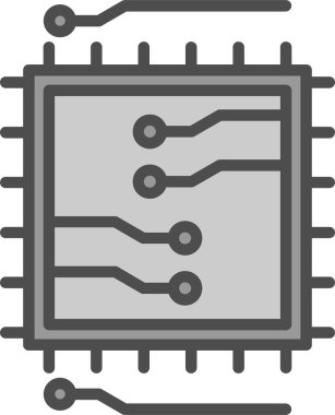 çip simgesi, vektör illüstrasyonu basit tasarım
