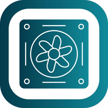 Soğutucunun vektör çizimi. Havalandırma fan çizimi, pictogram