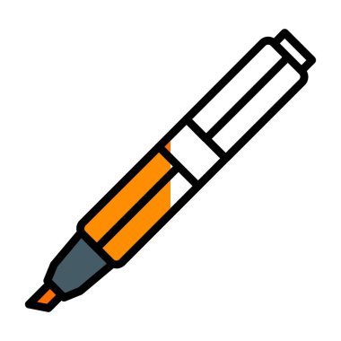 İşaretleyici kalem simgesi, vektör illüstrasyonu basit tasarım