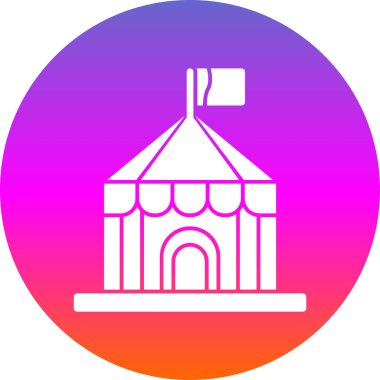 Beyaz arkaplanda izole edilmiş sirk çadırı tasarımı çizimi 