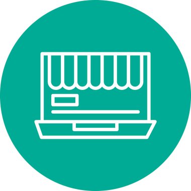 Çevrimiçi Depolama simgesi, vektör illüstrasyonu