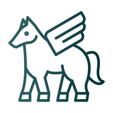 Pegasus hayvan simgesi, vektör illüstrasyonu              