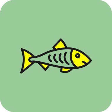 Somon balığı. Web simgesi basit illüstrasyon            