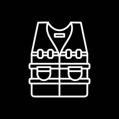 Kurşun geçirmez yelek simgesi, vektör illüstrasyonu 