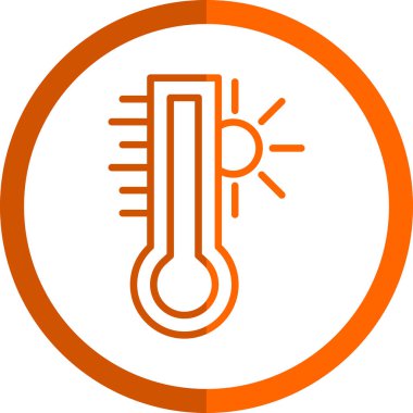 Sıcak sıcaklık düzlüğü simgesi, vektör illüstrasyonu