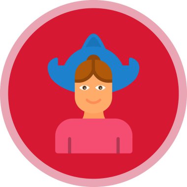 Hollandalı kadın ikonu. Hollanda şapkalı kız, geleneksel kadın kostüm unsuru, vektör illüstrasyonu 