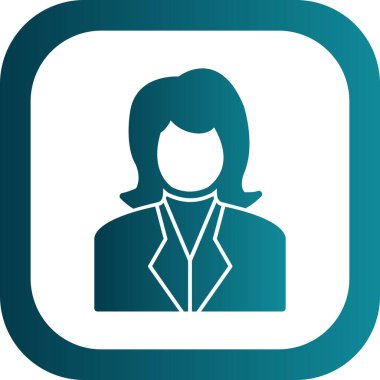 Genç kadın simgesi, vektör illüstrasyonu