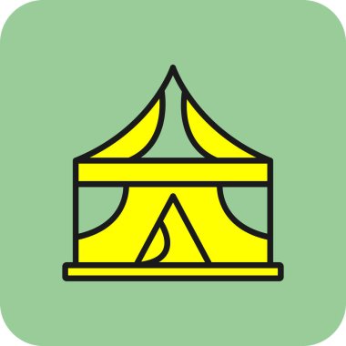 Kişisel ve ticari kullanım için çadır vektör simgesi tasarım vektör çizimi..