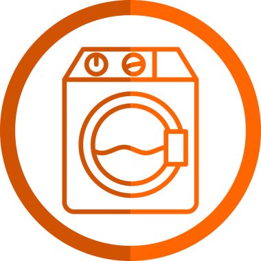 Çamaşır makinesi. Web simgesi basit illüstrasyon               