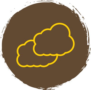 Basit Bulutlu hava simgesi, vektör illüstrasyonu