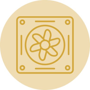 Soğutucunun vektör çizimi. Havalandırma fan çizimi, pictogram