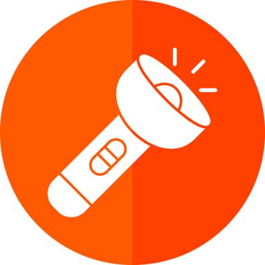 Flashlight düz simgesi, vektör illüstrasyon tasarımı