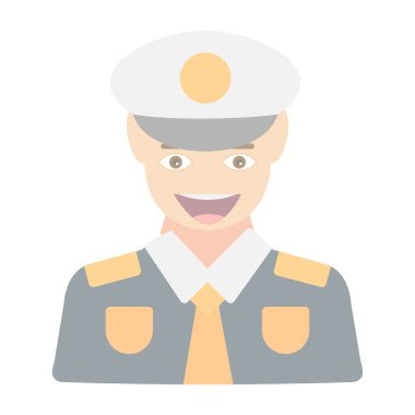 Polis düz simgesi, vektör, illüstrasyon