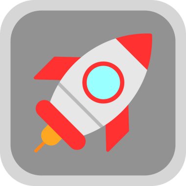 Roket gemi simgesi, vektör çizimi basit tasarım