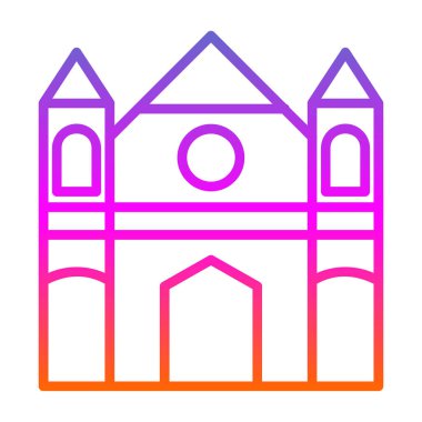 Kilise binası ikonu. Web için kilise vektör simgelerinin özet çizimi