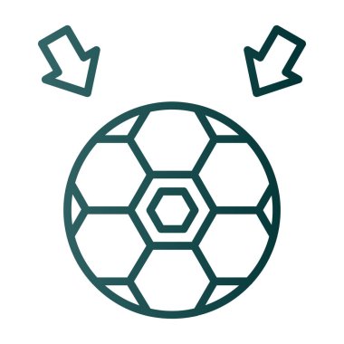 Futbol topu simgesi, vektör illüstrasyonu basit tasarım