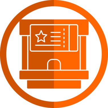 Bilet Ofisi simgesi vektör illüstrasyonu