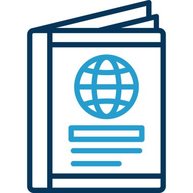 Pasaport web simgesi vektör illüstrasyonu