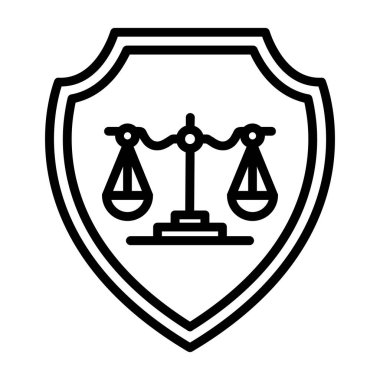 Adalet simgesi, vektör illüstrasyonu