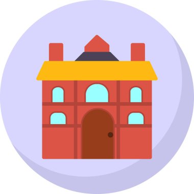 Bina. Web simgesi basit illüstrasyon