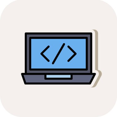 Kodlama simgesinin vektör illüstrasyonu 