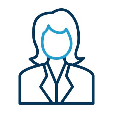 Genç kadın simgesi, vektör illüstrasyonu