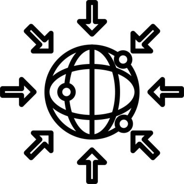 Basit internet dünya simgesi, vektör illüstrasyonu