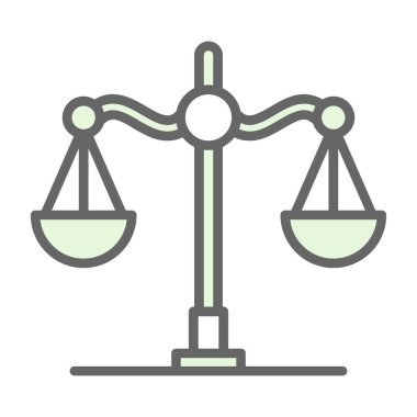 denge ölçekleri renk çizgisi simgesi, vektör illüstrasyonu 