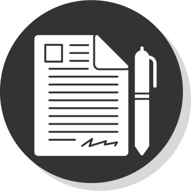 Dosya belgesi simgesi, Sözleşme web işareti, vektör illüstrasyonu