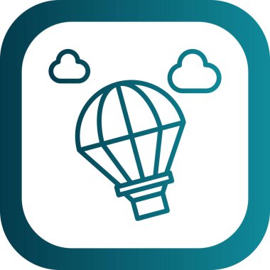 Benzersiz hava balonu vektör çizgisi simgesi